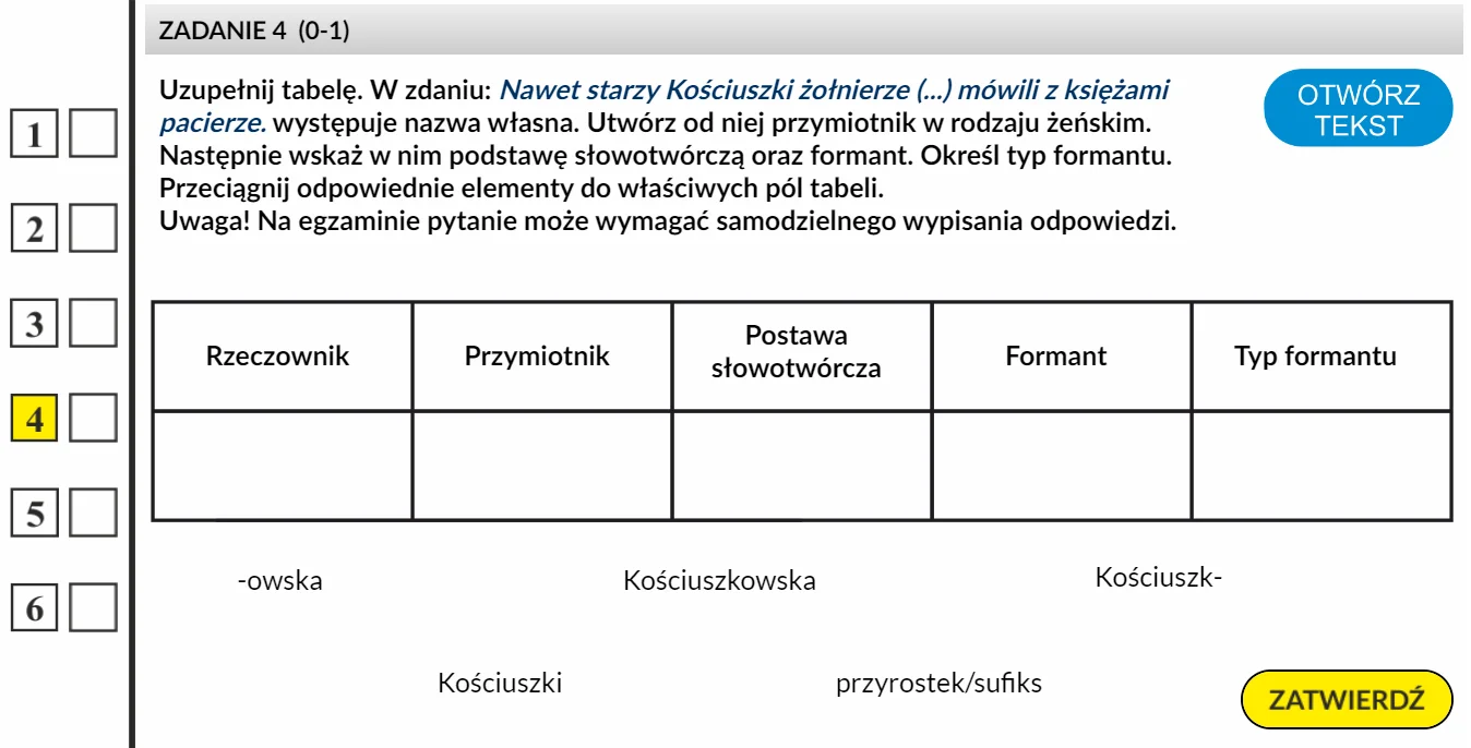 EduProgramy Egzamin ósmoklasisty Język polski - ćwiczenia ze słowotwórstwa