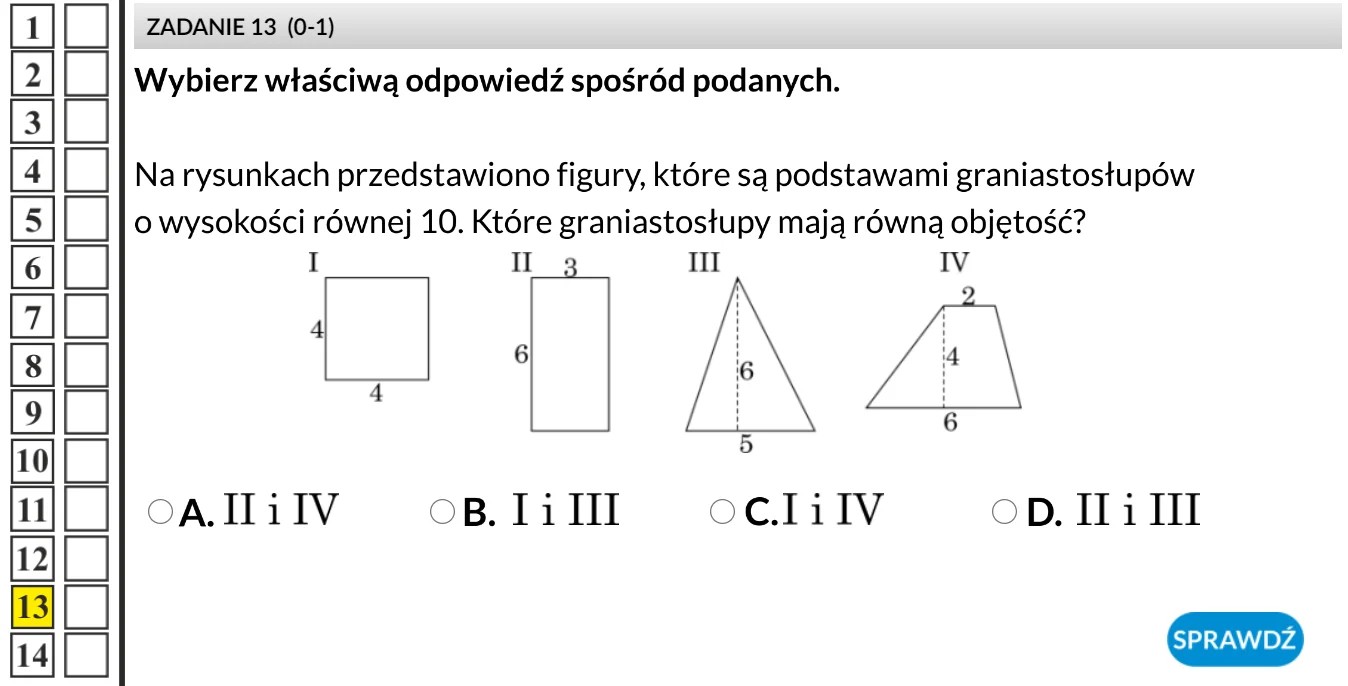 Egzamin ósmoklasisty Matematyka - zadanie o objętości