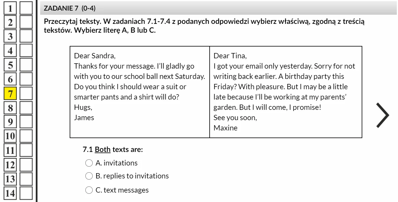 EduProgramy Egzamin ósmoklasisty Język angielski - zadanie z czytania ze zrozumieniem