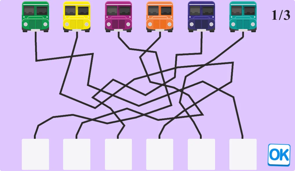 Ćwiczenia na koncentrację - prowadzenie autobusu do celu