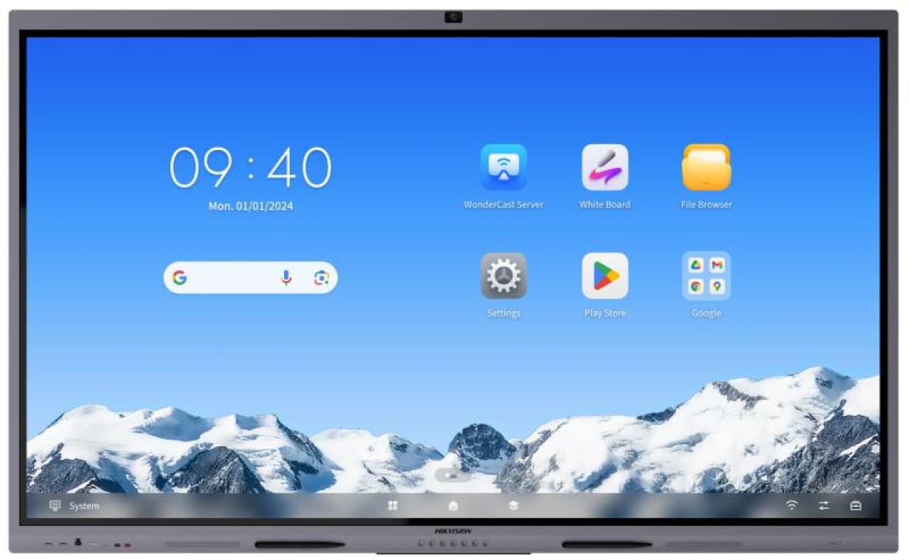 Monitor interaktywny Hikvision DS-D5C86RB/B2L 86 cali z kamerą - widok od frontu