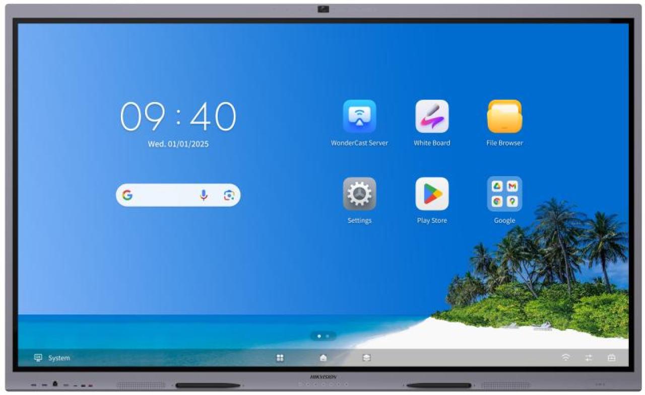 Monitor interaktywny Hikvision DS-D5B75RB/FP 75 cali z kamerą - widok od frontu