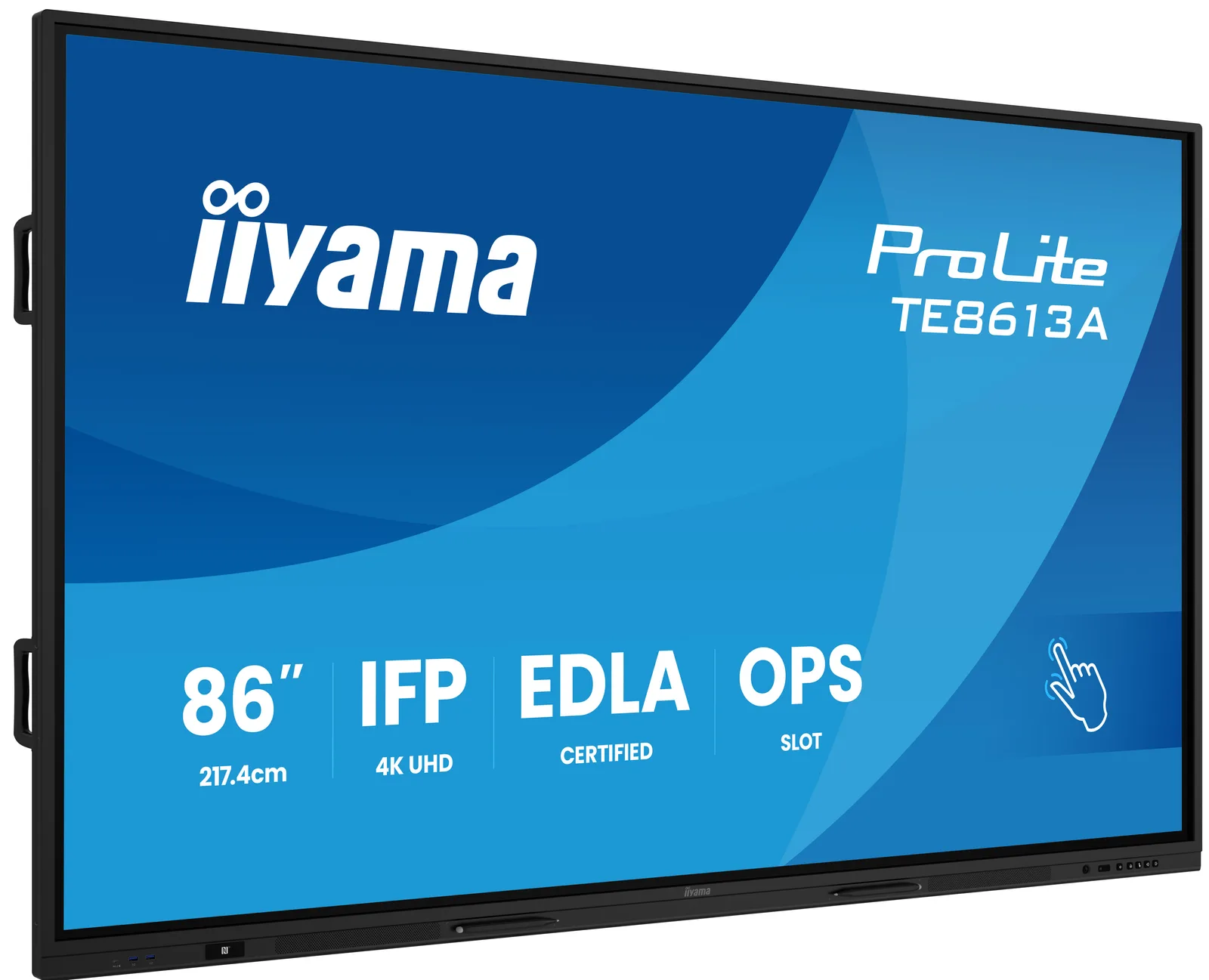 Monitor interaktywny iiyama ProLite TE8613A-B2AG 86 cali - widok od frontu
