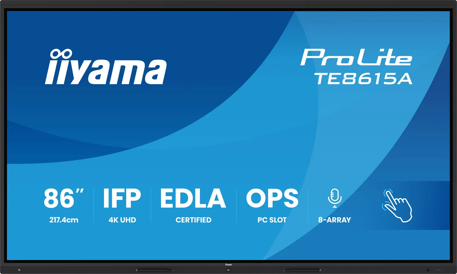 Monitor interaktywny iiyama ProLite TE8615A-B2AG 86 cali - widok od frontu
