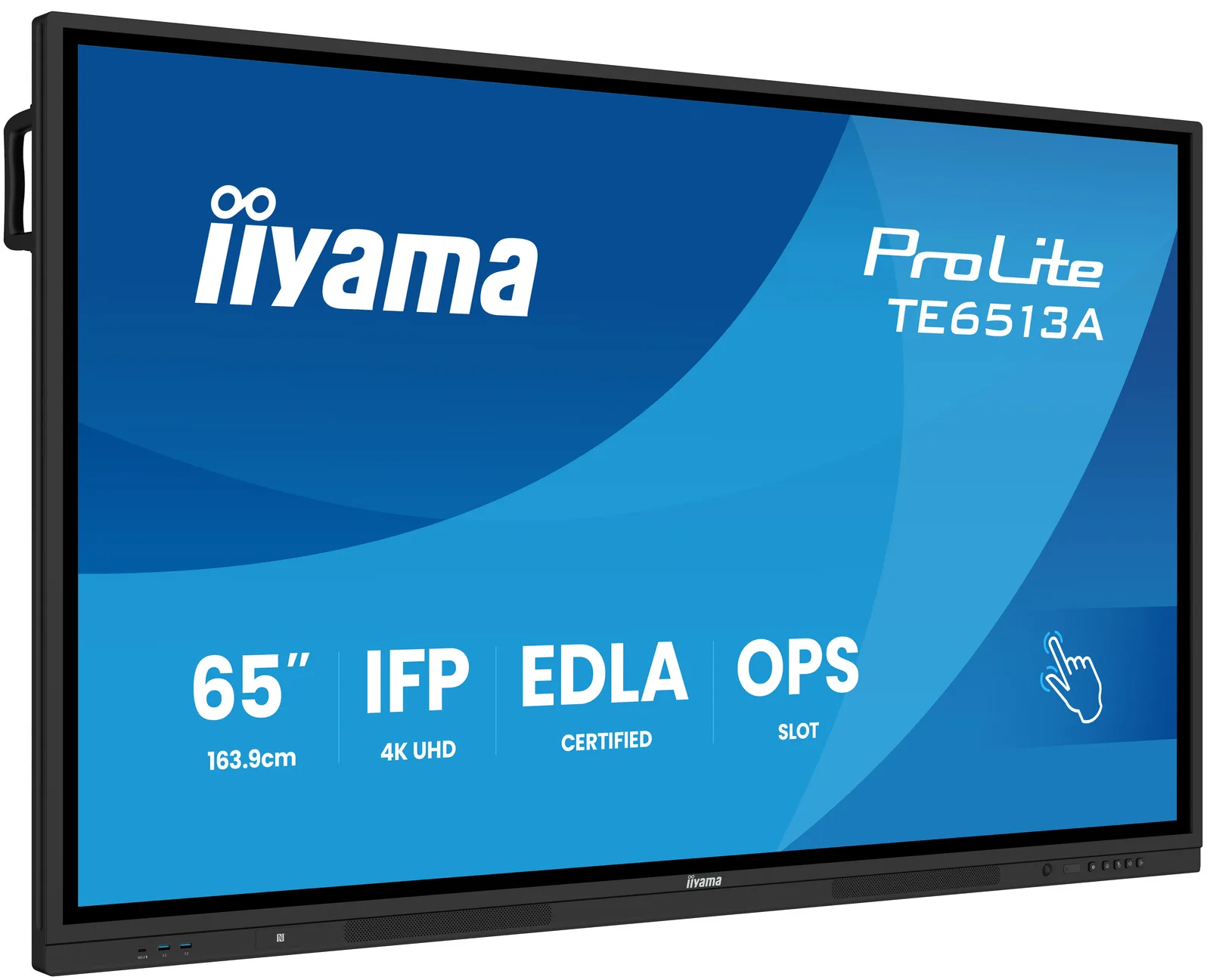 Monitor interaktywny iiyama ProLite TE6513A-B3AG 65 cali, widok od frontu