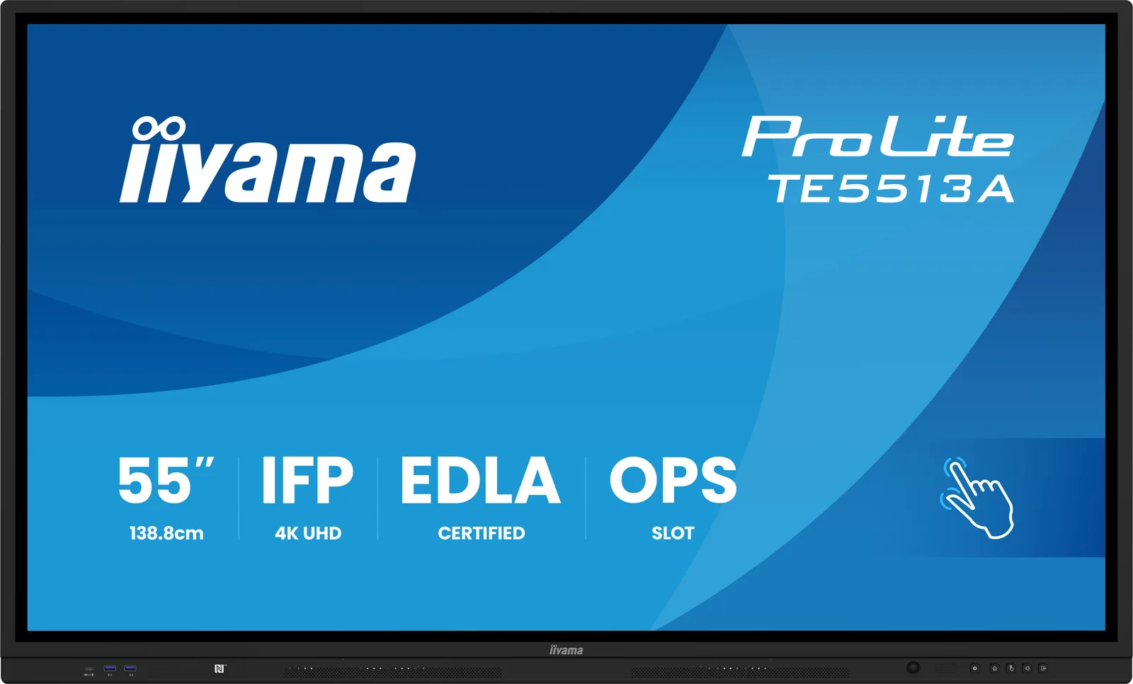 Monitor interaktywny iiyama ProLite TE5513A-B3AG 55 cali, widok od frontu