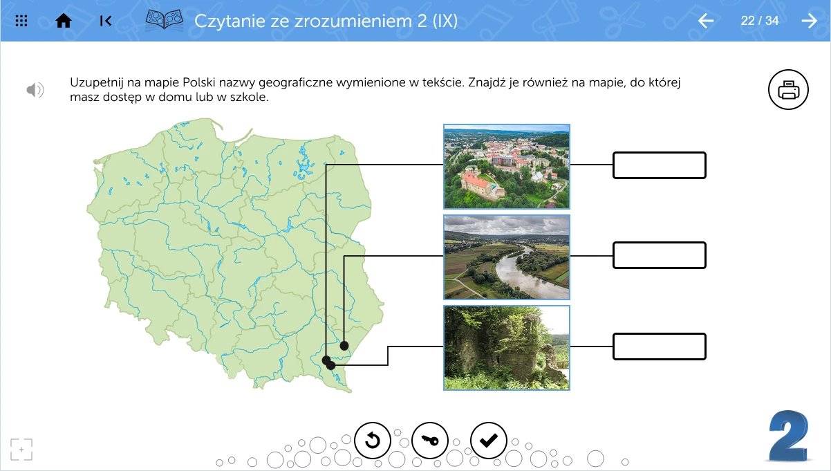 mTalent Czytanie ze zrozumieniem - zrzut ćwiczenia z tekstem