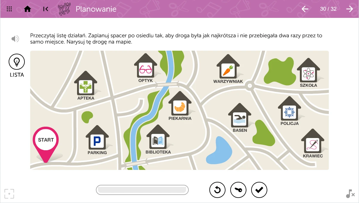 mTalent ADHD - przykładowy ekran ćwiczenia na monitorze