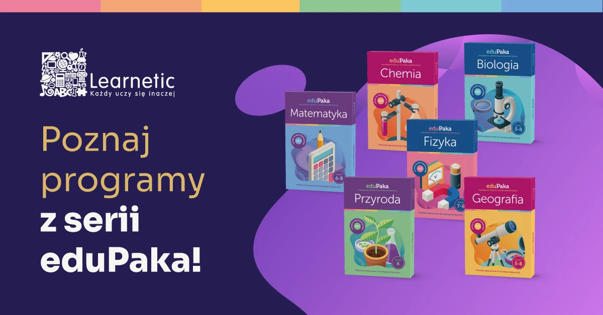 eduPaka - okładki programów przedmiotowych serii dla szkoły podstawowej