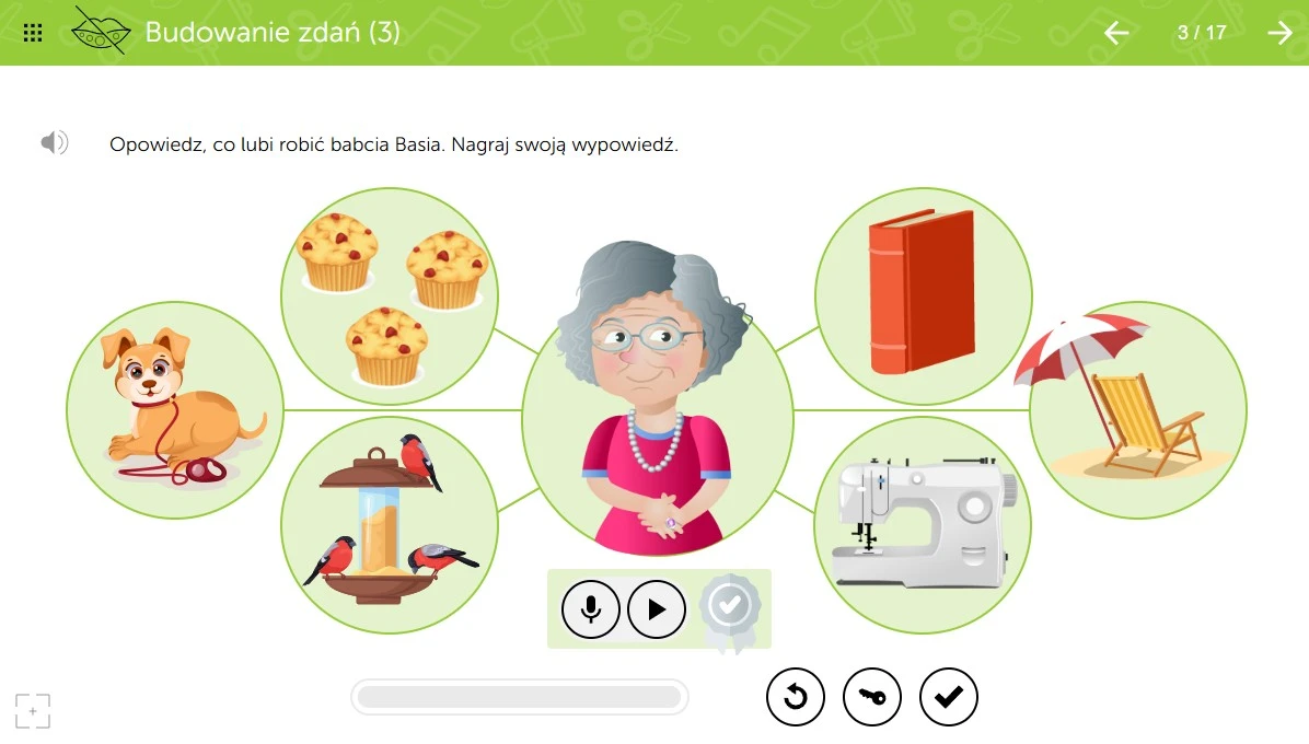mTalent Opóźniony rozwój mowy - zrzut ekranu trzeciego ćwiczenia