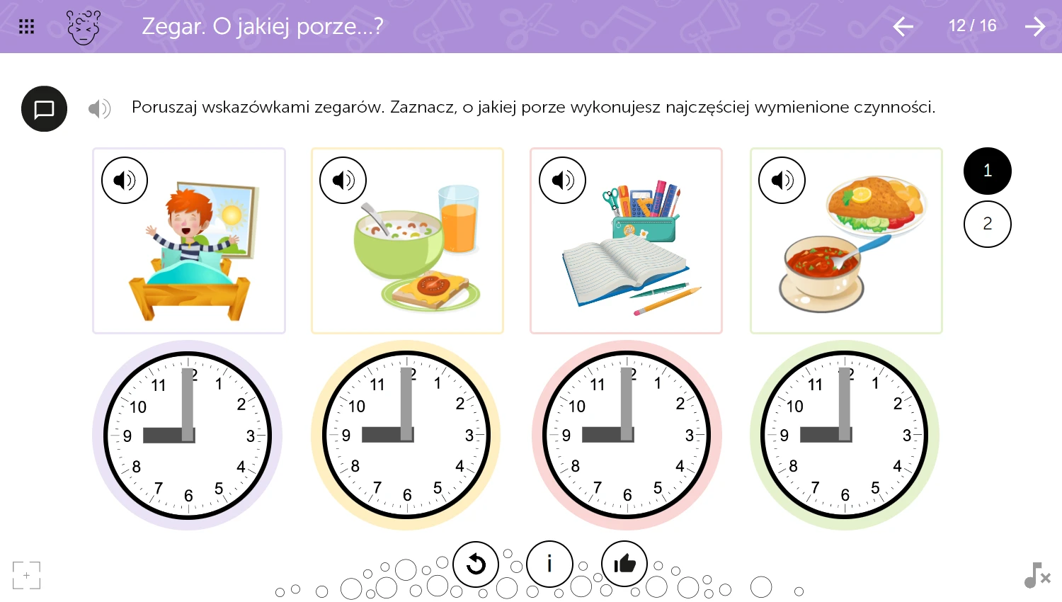 mTalent Potrafię - zrzut ekranu modułu rozwijającego samodzielność