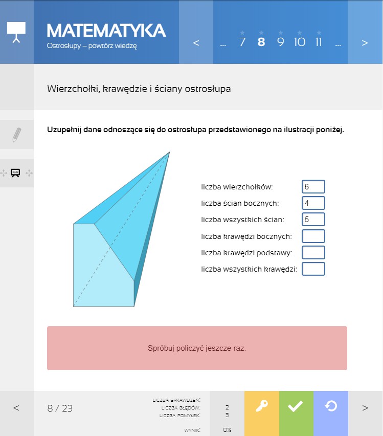 MPP Matematyka - wierzchołki, krawędzie i ściany ostrosłupa