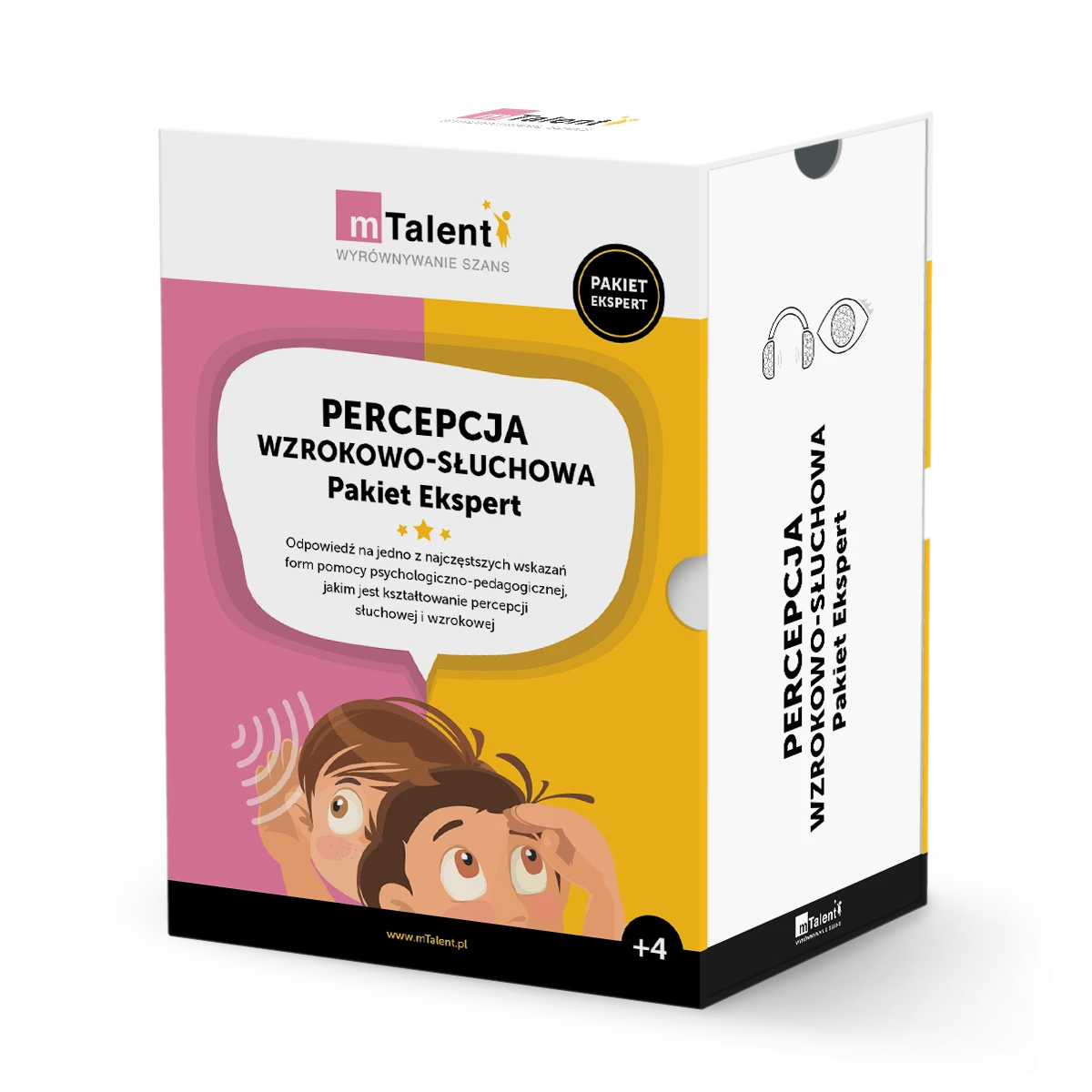mTalent Percepcja wzrokowo-słuchowa Pakiet Ekspert - pudełko od frontu, wiek 4+