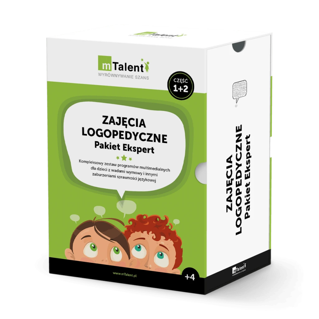 mTalent- ZAJĘCIA LOGOPEDYCZNE 1 + 2 - PAKIET EKSPERT - program multimedialny (wiek 4+) - widok produktu