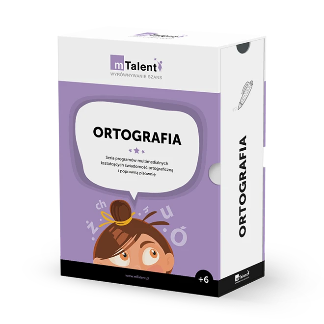 mTalent Ortografia - pudełko programu, widok od frontu