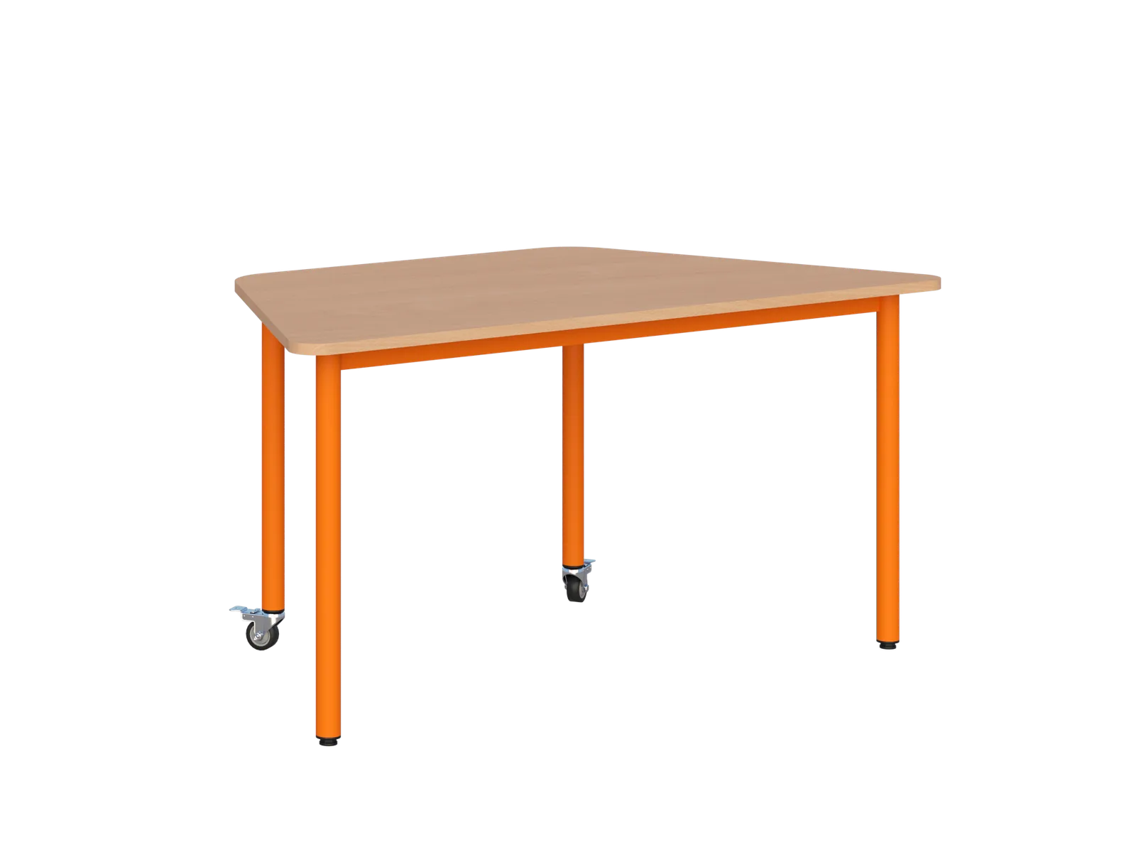 Stolik mobilny szkolno-przedszkolny, blat trapezowy 1400x700 (Nr 1, 2, 3) - widok produktu