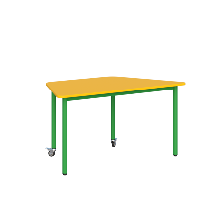 Stolik mobilny szkolno-przedszkolny, blat trapezowy 1400x700 (Nr 1, 2, 3) - zdjęcie 7