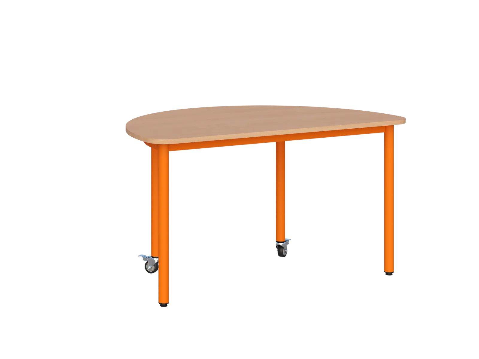 Stolik mobilny szkolno-przedszkolny, blat półokrągły 1200x600 (Nr 1, 2, 3) - widok produktu
