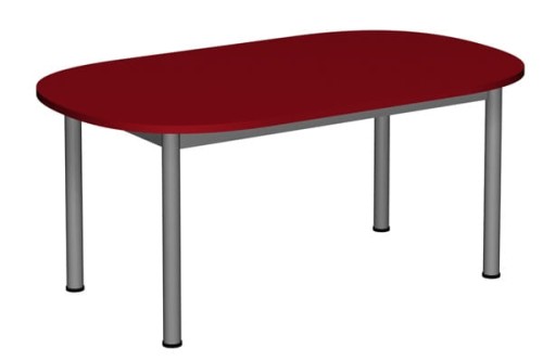 Stół owalny 1200x700 noga fi 40 - widok od frontu