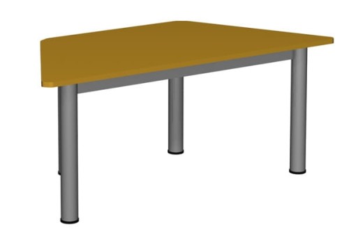 Stół trapezowy 1400x700 noga fi 60 - widok od frontu