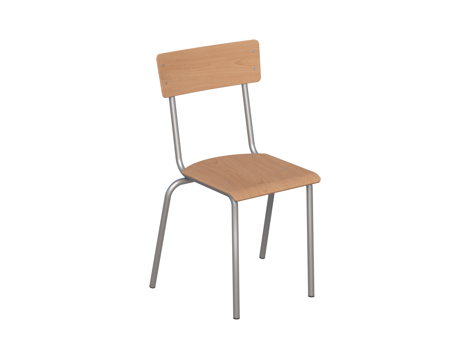 Krzesło szkolne Bolek - siedzisko buk lakierowany, stelaż aluminium
