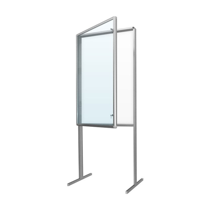 Gablota wolnostojąca GWL 70x100x190 cm - widok od frontu z otwartym skrzydłem