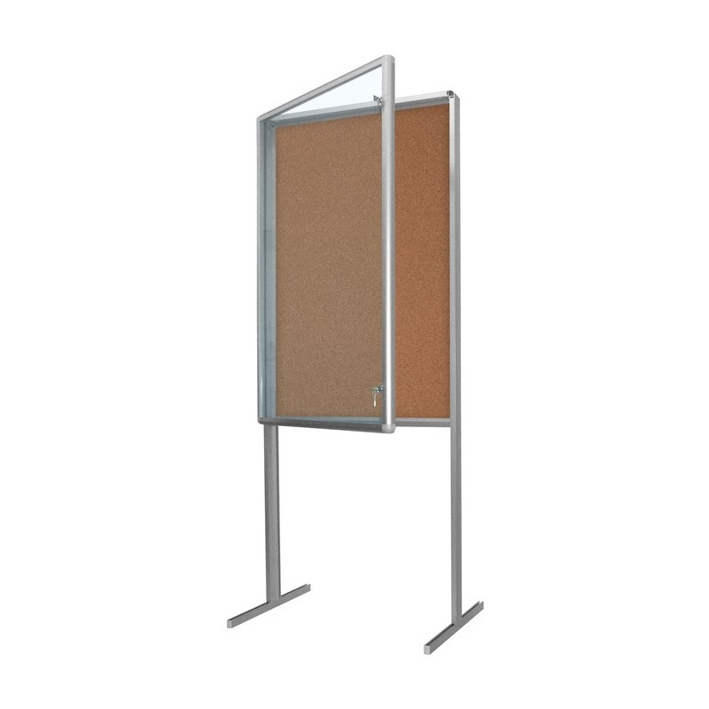 Gablota wolnostojąca GWL 70x100x190 cm w wersji z podłożem korkowym