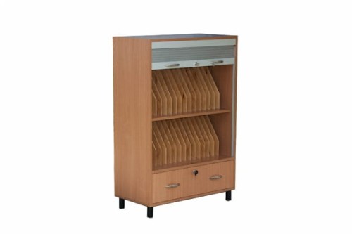 Szafka na dzienniki z żaluzją 1200 x 900 x 400 mm 32 przegródki - widok z przodu