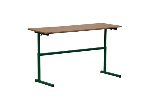 Stolik szkolny 2-osobowy regulowany Renata - stelaż z profilu kwadratowego 30 × 30 mm, blat 1300 × 500 mm
