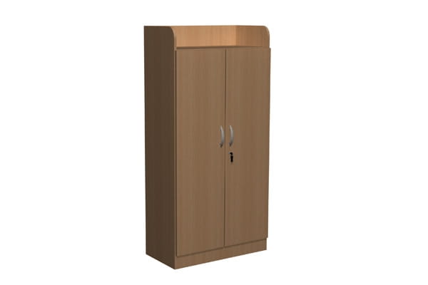 Szafa przedszkolna szkolna Bałtyk W - widok od frontu, dwudrzwiowa szafa 1650 mm z pełnymi drzwiami i zamkiem