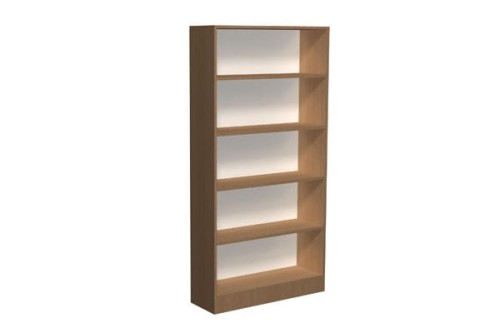 Regał biblioteczny proste półki C - widok z przodu