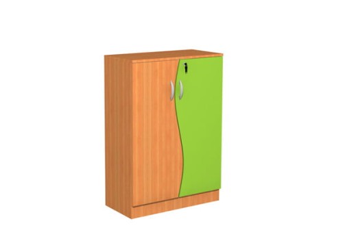 Szafka szkolna Fala 21 - widok od frontu, szafka 1150 mm o szerokości 800 mm z frontami fala