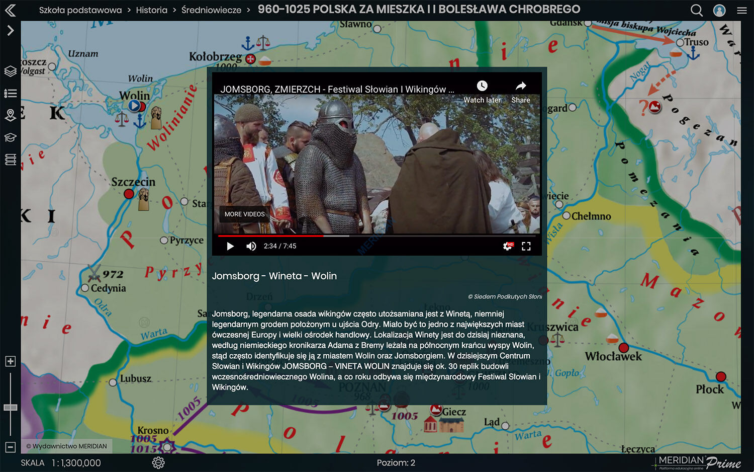 Meridian Prime - mapa historyczna Polska za Mieszka I