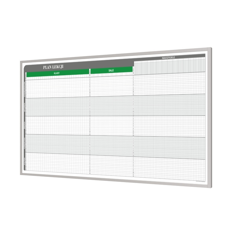 Plan lekcji T3 30 klas, 30 sal i 60 nauczycieli 230x100cm, magnetyczny suchościeralny - widok produktu