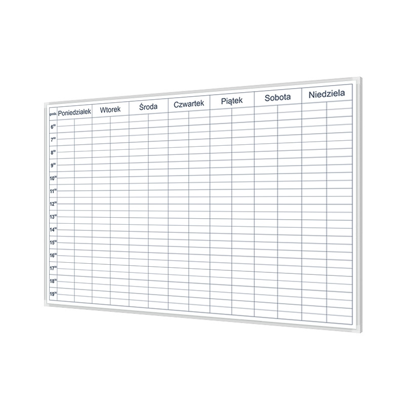 Tablica do planowania tygodnia Gatama DPL W1 100x75 cm - widok od frontu