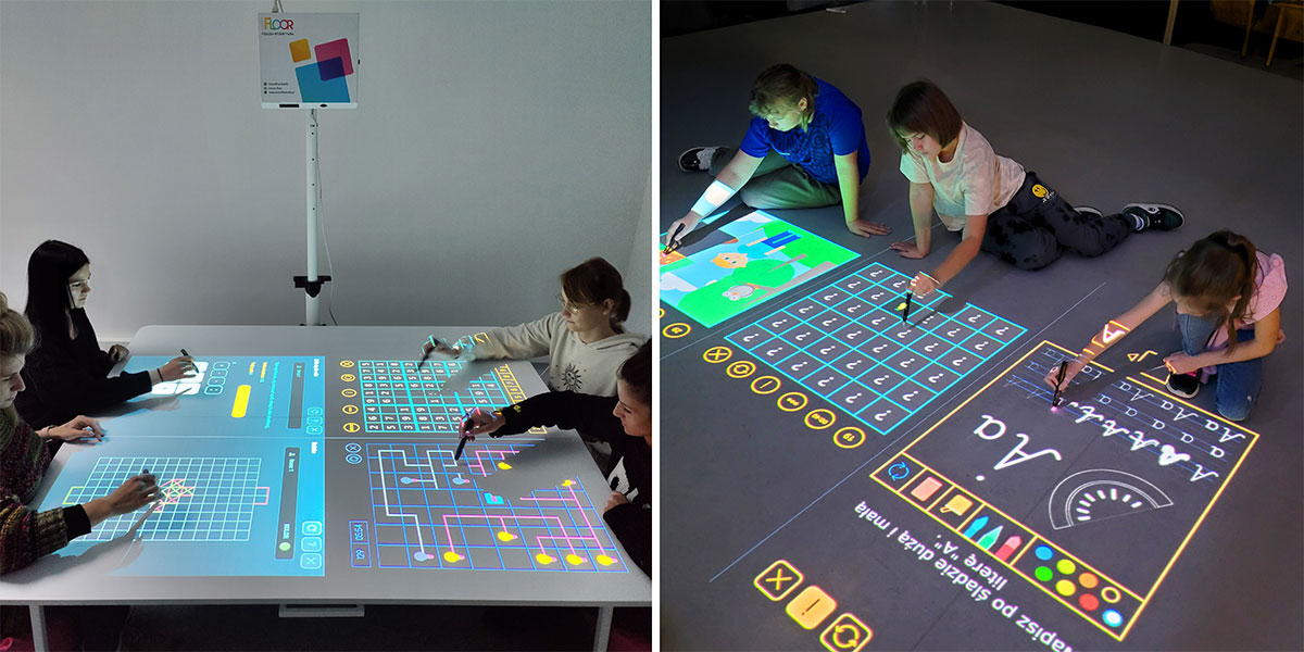 SMARTFLOOR - cztery osobne plansze na stole i na podłodze