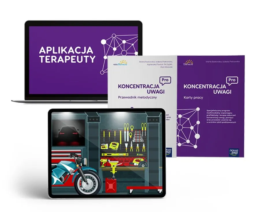 eduSensus Koncentracja Uwagi PRO - aplikacja terapeuty, tablet i publikacje drukowane