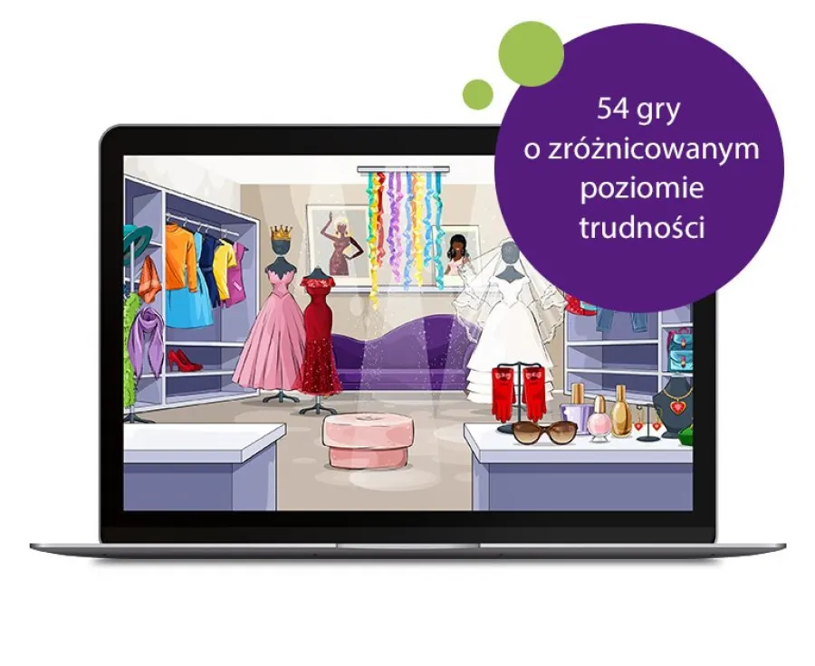 eduSensus Koncentracja Uwagi PRO - przykładowa gra, 54 tytuły w 9 etapach
