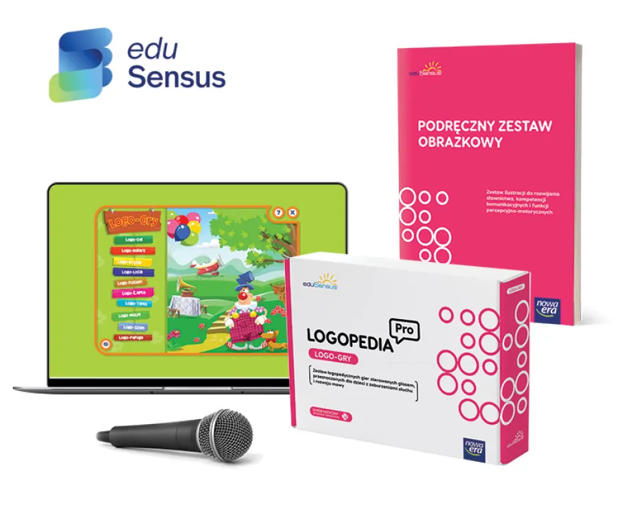 Zestaw edukacyjny eduSensus Logopedia PRO Logo-Gry - zawartość pakietu