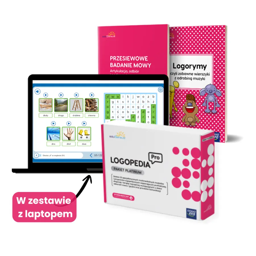 eduSensus Logopedia PRO Multimedialny Gabinet 3.3 - zestaw z laptopem i oprogramowaniem