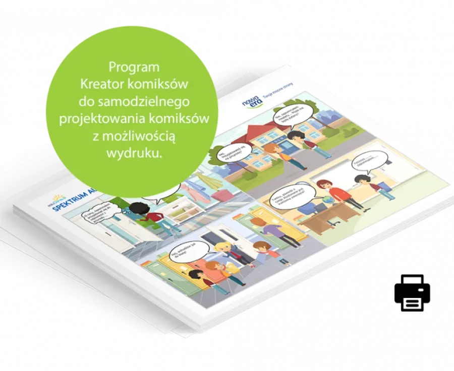Kreator komiksów w programie Spektrum Autyzmu PRO Poziom 2