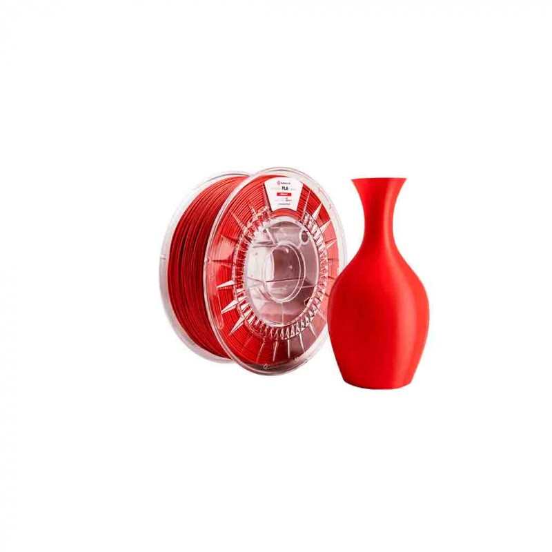 Filament Banach 3D PLA PRO czerwony - szpula i wydruk testowy