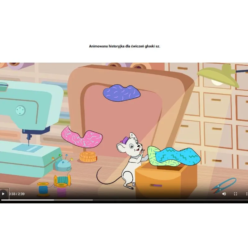 Ćwiczenie interaktywne na głoskę w programie Eduterapeutica Lux Logopedia Spectrum Szereg szumiący