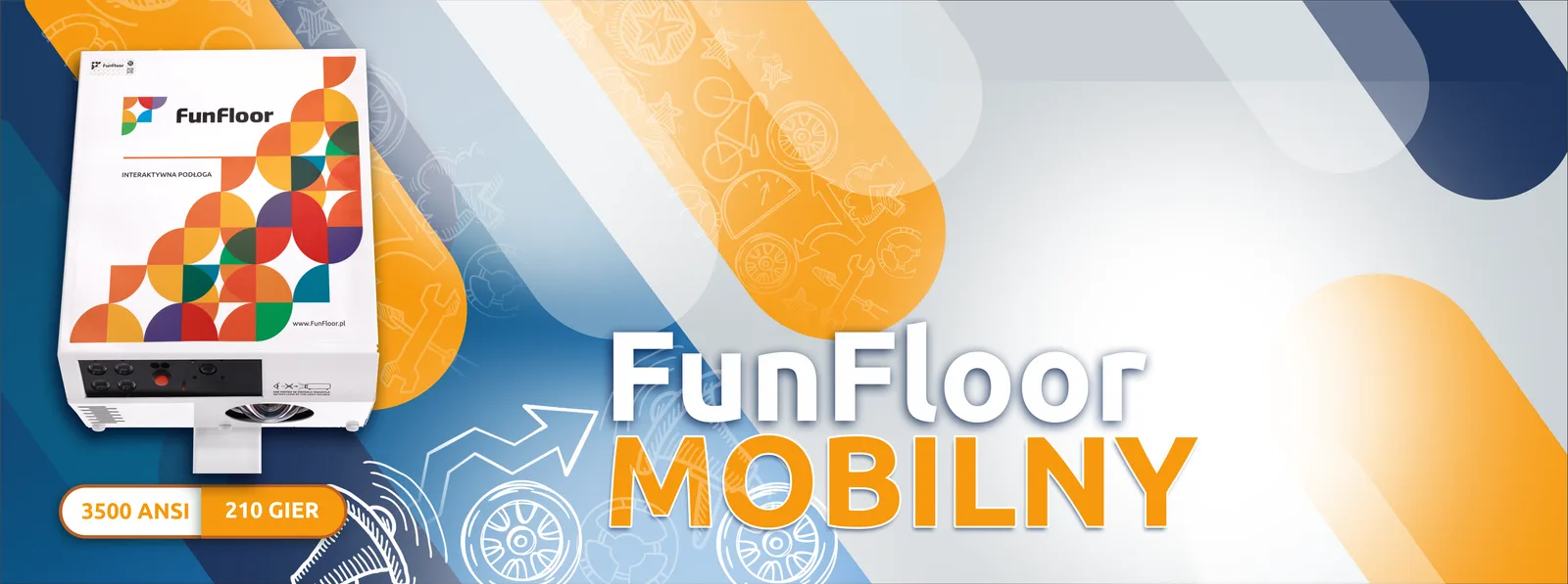 FunFloor Mobilny - urządzenie na statywie z gumowanymi kółkami