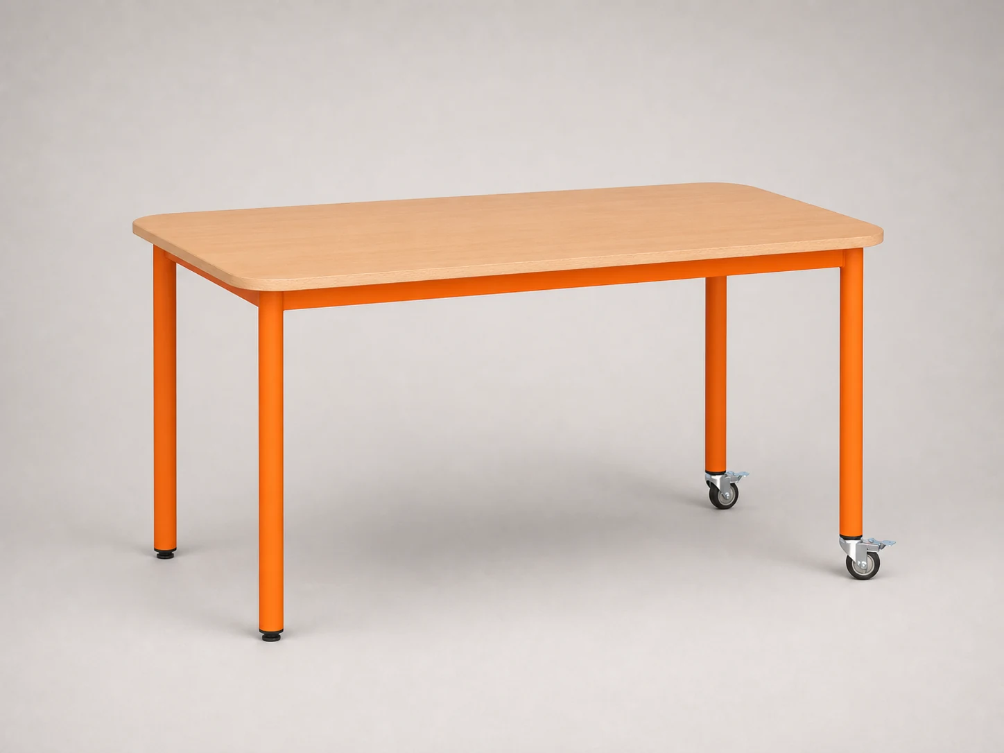 Stolik mobilny szkolno-przedszkolny, blat prostokątny 1200x700 mm (Nr 1, 2, 3) - widok produktu