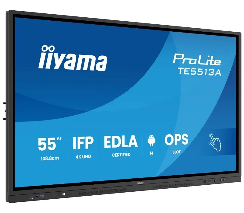 Monitor interaktywny iiyama 55" TE5513A-B3AG 4K z certyfikatem Google - EDLA - widok produktu