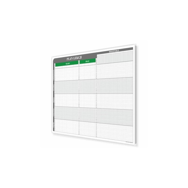Plan lekcji T3 dla 25 klas, 25 sal i 40 nauczycieli 170x92cm, magnetyczny suchościeralny - zdjęcie 2